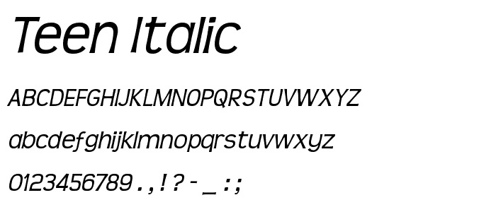 Teen Italic font